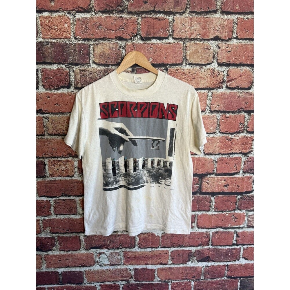 Rare Vintage Scorpions 1991 Tour Concert Shirt Size Large Crazy World